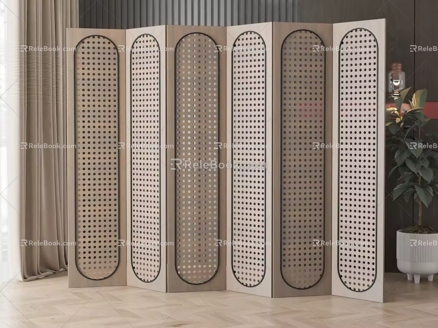 Silent wind screen partition 3d model