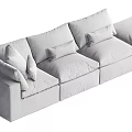 Modern Light Gray Multi Person Sofa With Plush Cushions And Sectional Design 3d model