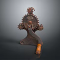 Vintage Rusted Metal Mechanical Device Featuring Spur Gears Wooden Handle And Metal Stand