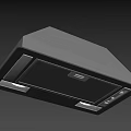 Stainless Steel Kitchen Range Hood With Built In Ventilation And LED Lights 3d model