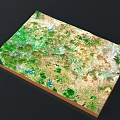 Detailed 3D Terrain Model With Satellite Imagery Vegetation And Water Features