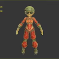 Action Game Movie Character In Red Outfit With Green Helmet And Goggles