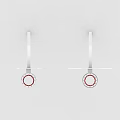 Two Basketball Hoops With Red Backboards And White Stands In Minimalist Design
