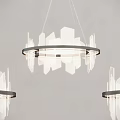 Modern Chandeliers with Circular Metal Frames and Clear Acrylic Drops in Interior
