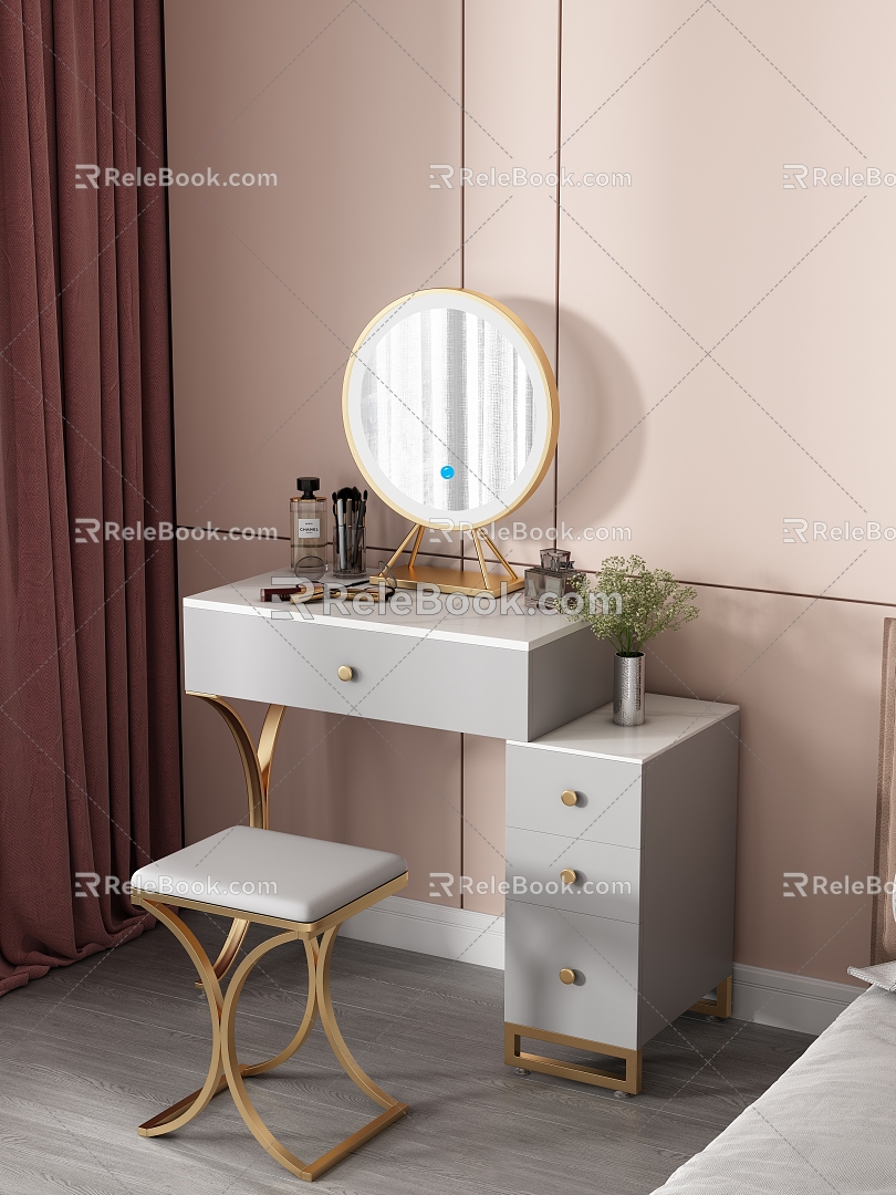 Nordic Bedroom Dresser 3d model