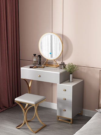 Nordic Bedroom Dresser 3d model