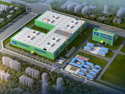 Modern construction site construction site 3d model