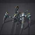 Futuristic Robotic Spider With Metallic Legs And Complex Mechanical Structure 3d model