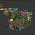 Turret Turntable Railgun Sci-fi Tower Defense Game Tower Defense Sci-fi Turret Game Turret Game Battery 3d model