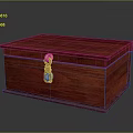 Red Wooden Storage Box With Golden Lock And Smooth Surface Design