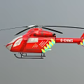 Sleek Red Helicopter B731MS with Rotor Blades and Aerial Vehicle Design