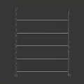 Metal Multilevel Shelf With Four Shelves And Reflective Bottom On Gray Gradient Background