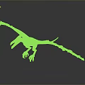 Fantasy Pterosaur 3D Model with Purple Pink Black Wings and Red Claws on Gray Background