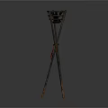 Decorative Tripod Floor Stand With Woven Basket Top For Home Decor