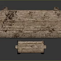 Rustic Wooden Furniture Table And Stool With Natural Wood Texture Design