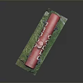 Detailed Red Delta Trading Tanker Truck Model With Wheels On Green Grass Base