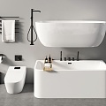 Modern Bathtub and Bathtub Electric Towel Rack Toilet Towel Rack Bathroom Small Pieces 3d model