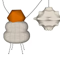 Lantern floor lamp decorative lamp paper lantern chandelier art lamp 3d model
