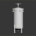 Industrial Stainless Steel Filter With Inlet Outlet Pipes And Support Legs