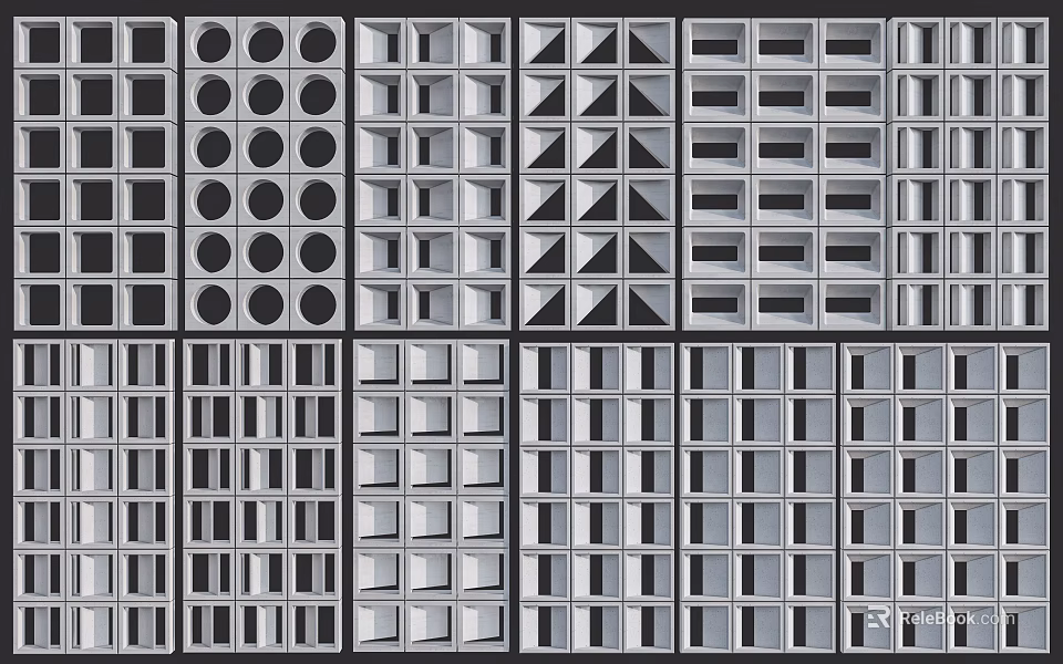 Modern Room Dividers Design With Geometric Patterns And Decorative Panel Grids 3d model