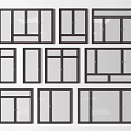Modern Home Window Designs Featuring Various Frame Styles And Glass Panels 3d model