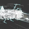 Detailed Sci Fi Warship 3D Model Featuring Large Deck Weapon Systems And Thrusters
