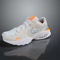 Nike Beige White Orange Air Max Sporty Casual Sneakers With Cushioned Sole Design