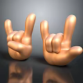 Decorative Sculpture Set Two Golden Hand Gesture Figurines for Modern Home Decor
