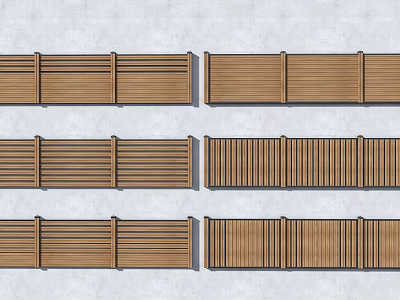 Various Wooden Fence Designs For Outdoor Garden And Backyard Use 3d model