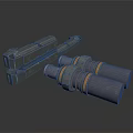 Durable Mechanical Industrial Equipment With Long Metal Strips And Cylindrical Components