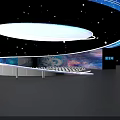 Starry Sky Dome Interior Design With Central Green Plant Platform And White Pillars