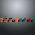 Colorful Small Wooden Woven Buckets for Home Decor and Organization