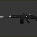 3D Model of Modern Tactical Rifle With Black Barrel Magazine And Scope