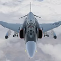 F4 fighter ghost f4p2 aircraft with cockpit with console 3d model