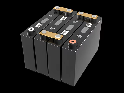 High Capacity Battery Pack for Household Appliances with Multiple Units and Metal Terminals 3d model