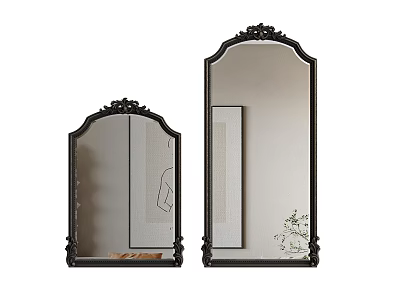 Ornate Black Frame Mirrors Large And Small For Home Interior Decor 3d model