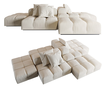 Modern Multiplayer Sofa Fabric Multiplayer Sofa 3d model