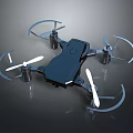 Modern Foldable Black Quadcopter Drone With Propeller Guards And Compact Design 3d model
