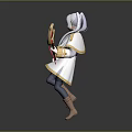 White Haired Long Eared Character Walking With Red Staff Featuring Golden Head And Red Gem