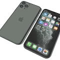 Gray iPhone Design Featuring Back Camera System And Front Screen App Icons 3d model