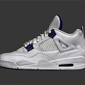 White And Blue Stylish Sneakers With Logo Accents And Air Cushion Midsole Design