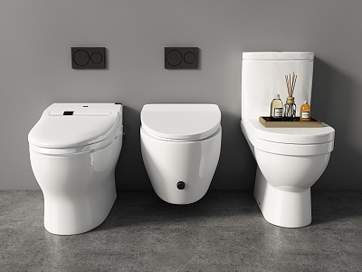 Toilet Smart Toilet Bathroom Small Bath Supplies 3d model