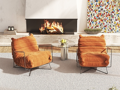 Modern leisure sofa combination single chair 3d model