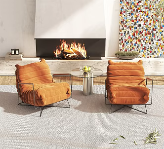 Modern leisure sofa combination single chair 3d model