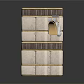Decorative Archway Building Structure With White Brown Bricks And Striped Details