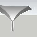 Tensile Membrane Architectural Structure With Modern Single Column Canopy Support Design