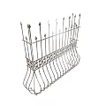 Ornate Wrought Iron Garden Landscape Plant Holder With Decorative Spikes And Floral Patterns