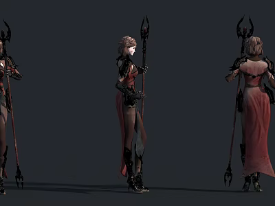 Modern Game Character Anime Woman 3d model Modern Game Character Anime Woman 3d model