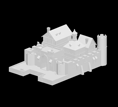 Modern Cartoon Building Toy Town 3d model