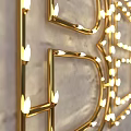 Decorative Letter Lights With BELIEVE LOVE PEACE JOY Words On Wall Warm Yellow Glow